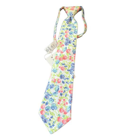 New Janie and Jack Boys White Ditsy Floral Tie Size 2-5 - Picture 1 of 6